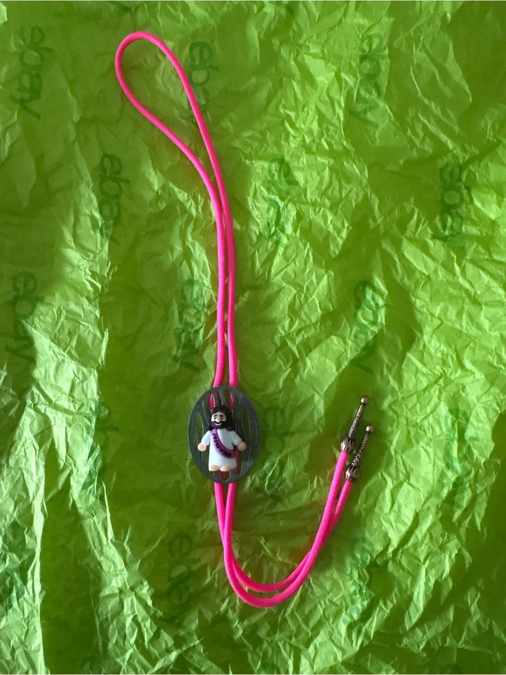 Kids Pink Jesus Character Bolo Tie